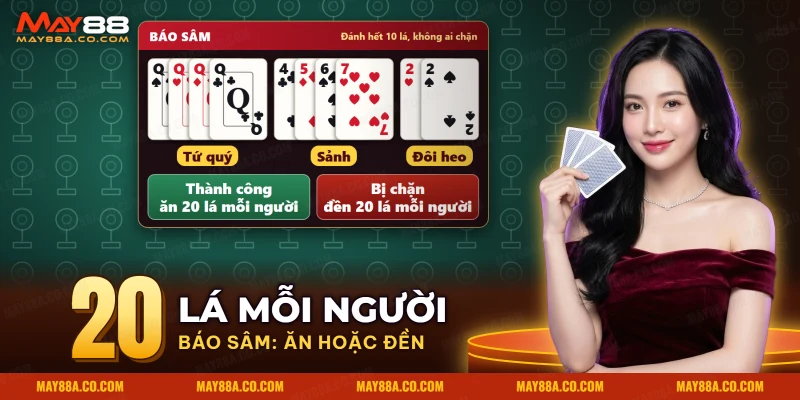 Tay bài báo sâm trong Sâm Lốc May88 gồm tứ quý, sảnh và đôi heo
