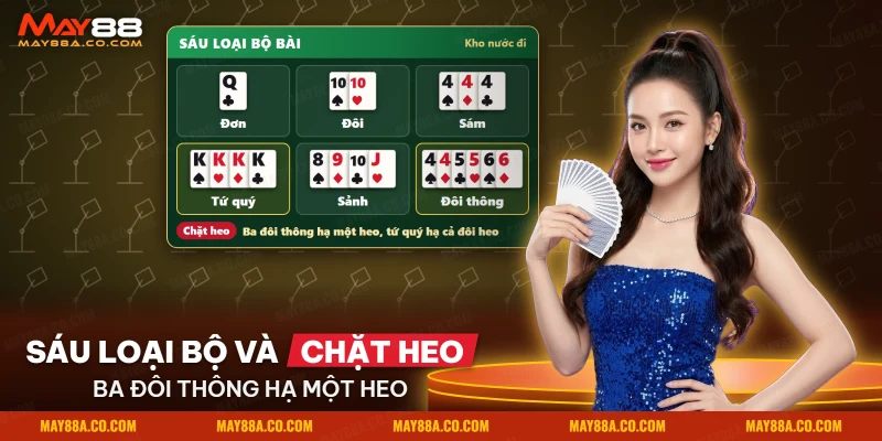 Các bộ bài đánh được trong Tiến Lên Miền Nam gồm đôi, sám, sảnh, đôi thông và tứ quý