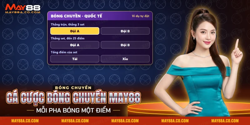 Cá cược bóng chuyền May88 với bảng kèo của một trận bóng chuyền quốc tế