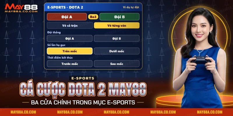 Cá cược Dota 2 May88 với các cửa đội thắng, số lần hạ gục và thời điểm kết thúc trận