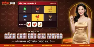Cách chơi bầu cua May88 với ba xúc xắc và sáu hình bầu, cua, tôm, cá, gà, nai