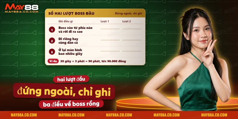 Sổ ghi ba điều về boss rồng Long Vương trong hai lượt quan sát đầu tiên của buổi săn