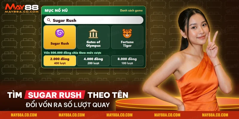 Slot kẹo Sugar Rush giữa các game khác trong mục nổ hũ